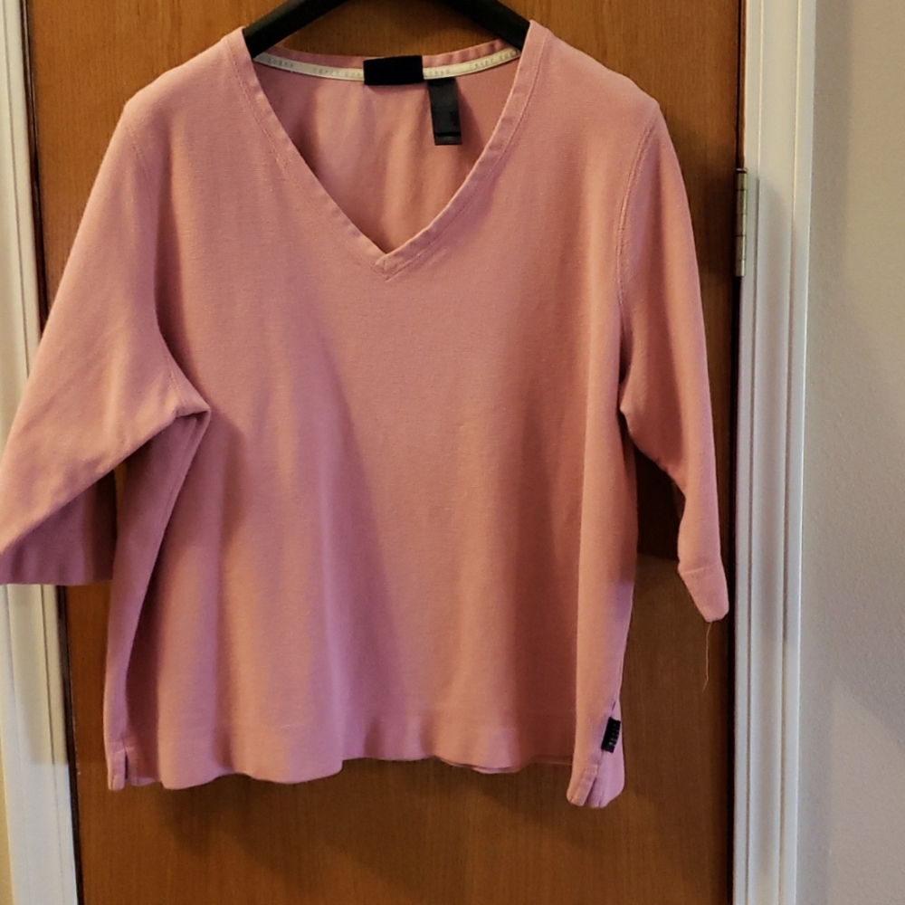 Crazy Horse V-Neck Top, Size 1X, Salmon Pink (B1)